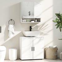 Kleankin Under Sink Cabinet with Double Doors & Shelf 60 x 30 x 60 cm White