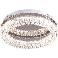 20W Round Crystal-Embedded Ceiling Light with Chandelier Design