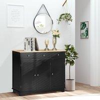 HOMCOM Modern Sideboard Buffet Cabinet with Storage Cabinets & Drawers in Black