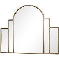 Melody Maison Large Gold Art Deco Arch Fan Mirror 80cm X 65cm | Size: 80 cm X 65 cm