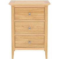 Rest Relax Keswick Oak 3 Drawer Bedside in Beige | Size: Large