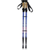 Costway Pair of Telescopic Walking Hiking Trekking Poles Adjustable Length 65 - 135 cm in Blue