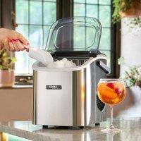 Cooks Professional Ice Maker Machine with Scoop & 1.3L Tank - Makes 12KG Per Day in Silver