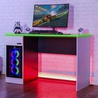 Carbon-Tek Gaming Desk 123 x 52cm with LED Lights & Wireless Charging