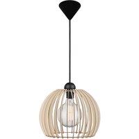 Nordlux Modern Indoor Pendant Light Brown Wood E27 Slatted - Mains Powered, IP20