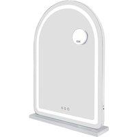 Downton Interiors White Metal Frame LED Vanity Dressing Tabletop Mirror 70cm - Soho Collection | Size: 700mm