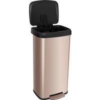 Gymax 68L Recycling Pedal Bin Kitchen Bin With Soft Close Lid & Handle in Rose Gold
