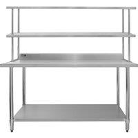 Monstershop Kukoo 6ft Catering Bench with Double Over-shelf in Silver