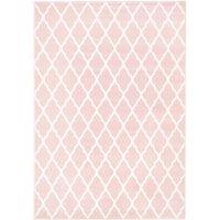 Kukoon Blush Pink White Classic Trellis Living Area Rug in Light Pink | Size: 240 cm x 330 cm