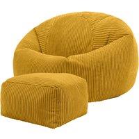 icon Kingston Bean Bag & Footstool Jumbo Cord Bundle in Yellow