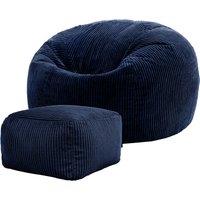 icon Kingston Bean Bag & Footstool Jumbo Cord Bundle in Navy