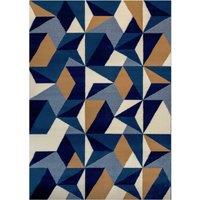 Kukoon Navy Blue Diamond Geometric Living Area Rug | Size: 240 cm x 330 cm