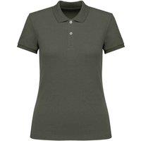 Native Spirit Women's Pique Polo Shirt in Khaki | Size: Small