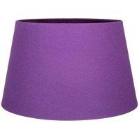 Happy Homewares Traditional Linen Fabric Drum Shade for Pendant & Lampshade in Purple | Size: 12 inches