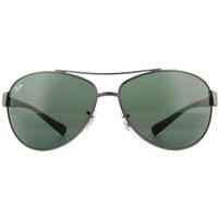 Ray-Ban Men's Aviator Gunmetal Green Sunglasses in Grey