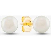 T.H.Baker Women's 9ct Yellow Gold Akoya Pearl Stud Earrings EOZ102CM in White