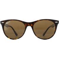 Ray-Ban Women's Round Striped Havana Brown Polarized Sunglasses