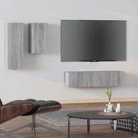 4 Piece TV Cabinet Set Grey Sonoma Engineered Wood