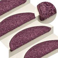 Berkfield Home Carpet Stair Treads 15 pcs Dark Purple 56x17x3 cm | Size: Medium