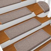 Berkfield Home Carpet Stair Treads 15 pcs 65x21x4 cm Light Brown | Size: Medium