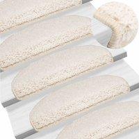 Berkfield Home Carpet Stair Treads 15 pcs White 65x21x4 cm | Size: Medium