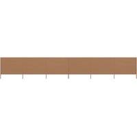 Berkfield Home 6-panel Wind Screen Fabric 800x120 cm Taupe in Beige