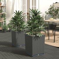 Berkfield Home Planters 2 pcs Black 30x30x37 cm Polypropylene | Size: 30 x 30 x 37 cm