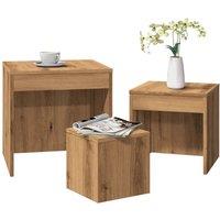 Berkfield Home Nesting Tables 3 pcs Artisan Oak Engineered Wood in Brown