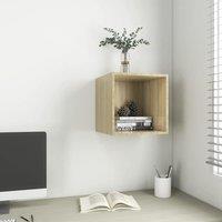 Berkfield Home Wall Cabinet Sonoma Oak 37x37x37 cm Engineered Wood in Brown | Size: 37 x 37 x 37 cm