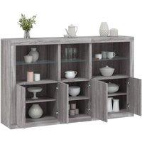 Berkfield Home Sideboard with LED Lights Grey Sonoma 162x37x100 cm | Size: 162 x 37 x 100 cm