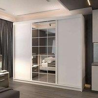 Sliding Wardrobes 4U Modern Double Sliding Wardrobe W250 x H217cm x D62cm in White