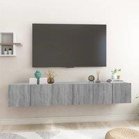 Berkfield Home Hanging TV Cabinet Grey Sonoma 3 pcs 60x30x30 cm Engineered Wood | Size: 60 x 30 x 30 cm