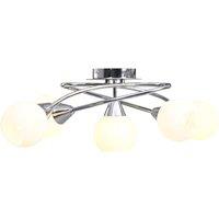 Ceiling Lamp with Ceramic Shades for 5 E14 Bulbs White Bowl