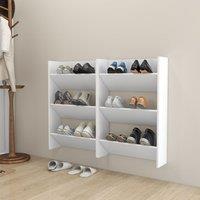 Berkfield Home Wall Shoe Cabinets 2 pcs White 60x18x90 cm Engineered Wood | Size: 60 x 18 x 90 cm