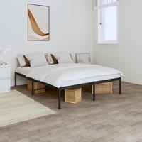 Metal Bed Frame Black 160x200 cm