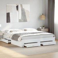 Berkfield Home Bed Frame with Drawers without Mattress White 200x200 cm