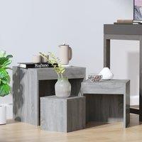 Berkfield Home Nesting Tables 3 pcs Grey Sonoma Engineered Wood