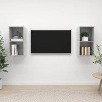 Berkfield Home Wall-mounted TV Cabinets 2 pcs Concrete Grey Engineered Wood