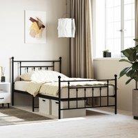 Berkfield Home Metal Bed Frame with Headboard & Footboard Black 100x200 cm