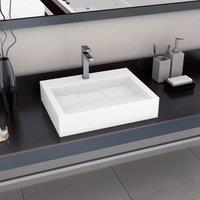Berkfield Home Wash Basin 60x38x11 cm Mineral Cast/Marble Cast White | Size: 60 x 38 x 11 cm