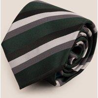 Oswin Hyde Men's Classic Multi Stripe Green Tie