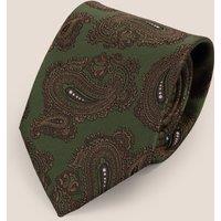 Oswin Hyde Men's Paisley Green Tie