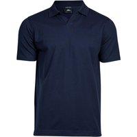 TEE JAYS Men's Luxury Stretch V Neck Polo Shirt in Navy | Size: Small