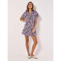 Apricot Women's Painterly Floral Mini Dress in Navy | Size: 10
