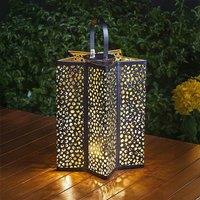 Marco Paul 30cm Silver Metal Star Shaped Solar Garden Lantern