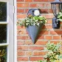 Marco Paul Slate Rattan Hanging Basket Outdoor Durable in Grey