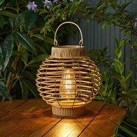 Marco Paul Solar Rattan Effect Garden Lantern in Beige