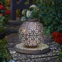 Marco Paul 18cm Bronze Metal Round silhouette Solar Lantern