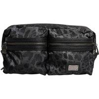 Leopard Print Belt Bag- Black And Gray