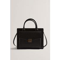 ANELLE TB Detail Large Leather Tote Bag Black